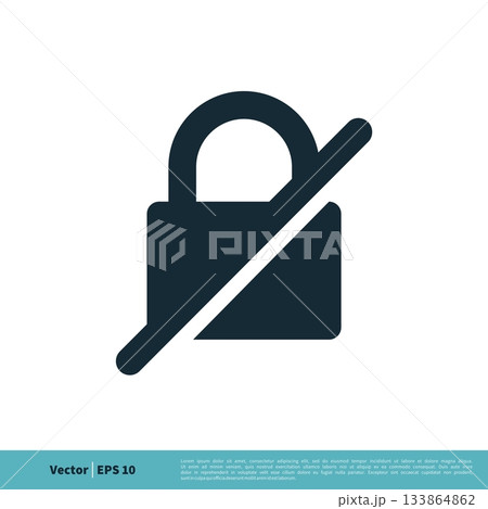 Padlock Secure Icon Vector Logo Template Illustration Design. Vector EPS 10. 133864862