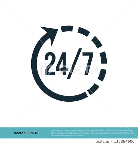 24/7 Services Icon Vector Logo Template Illustration Design. Vector EPS 10. 133864900