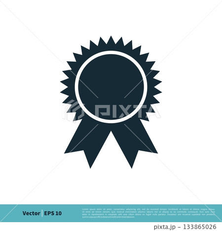 Seal Ribbon Emblem Icon Vector Logo Template Illustration Design. Vector EPS 10. 133865026