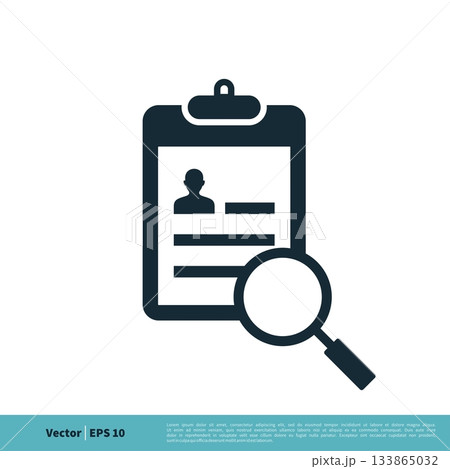 Clipboard Paper Magnifying Glass Icon Vector Logo Template Illustration Design. Vector EPS 10. Clipboard Paper Magnifying Glass Icon Vector Logo Template Illustration Design. Vector EPS 10. 133865032