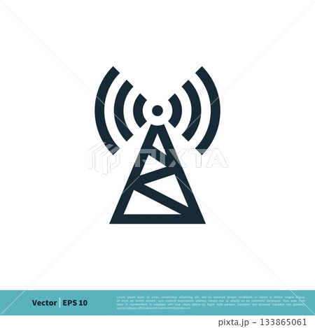 Signal Tower Icon Logo Template Illustration Design. Vector EPS 10. 133865061