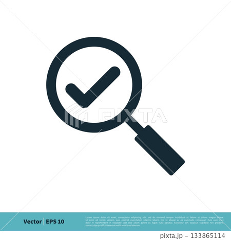Magnifying Glass and Check Mark Icon Vector Logo Template Illustration Design. Vector EPS 10. Magnifying Glass and Check Mark Icon Vector Logo Template Illustration Design. Vector EPS 10. 133865114