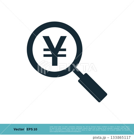 Magnifying Glass and Yen Icon Vector Logo Template Illustration Design. Vector EPS 10. Magnifying Glass and Yen Icon Vector Logo Template Illustration Design. Vector EPS 10. 133865117