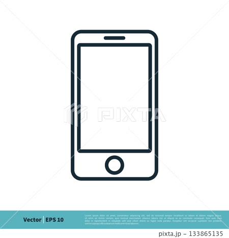 Line Art Smartphone Icon Vector Logo Template...のイラスト素材 [133865135] - PIXTA