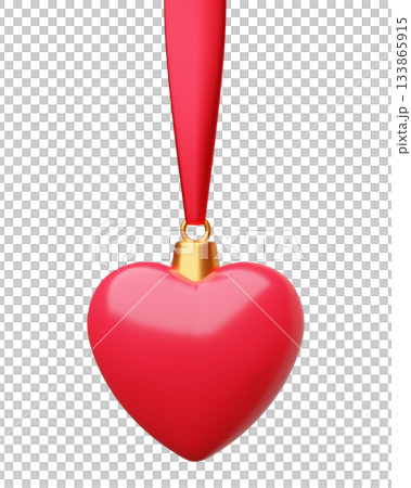3D Red Heart Hanging on a Ribbon. Valentines day and romantic symbol on transparent background. Love concept. 3d rendering 3D Red Heart Hanging on a Ribbon. Valentines day and romantic symbol on transparent background. Love concept. 3d rendering 133865915