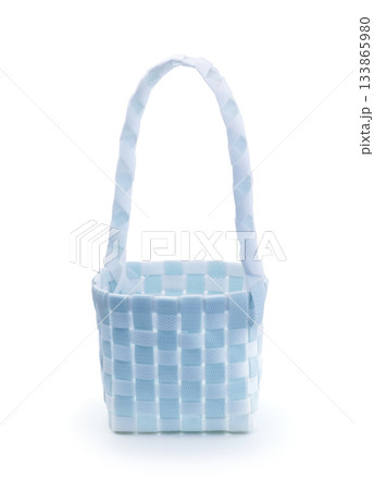 Plastic basket isolated on white. Plastic basket isolated on white. 133865980