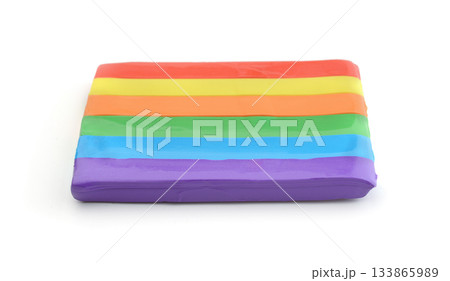 Colourfull  plasticine isolated on white. 133865989