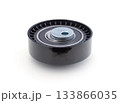 Timing belt tension roller isolated on white. 133866035