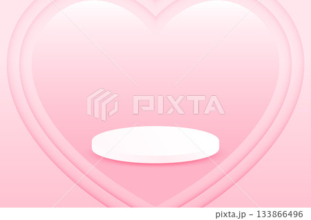 white podium stage in heart shape box on pink background vector illustration template for love theme valentine sale pomotion poster white podium stage in heart shape box on pink background vector illustration template for love theme valentine sale pomotion poster 133866496