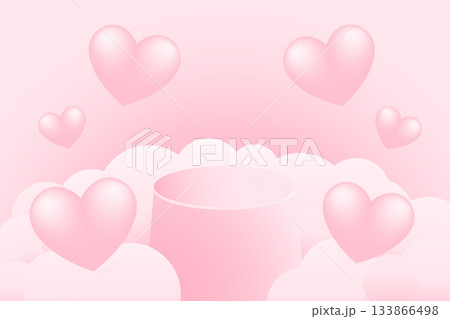 pink podium cylinder and pink cloud background with heart shape elements vector illustration template for love theme valentine sale pomotion poster pink podium cylinder and pink cloud background with heart shape elements vector illustration template for love theme valentine sale pomotion poster 133866498