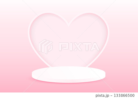 white podium stage and heart shape box on pink background vector illustration template for love theme valentine sale pomotion poster white podium stage and heart shape box on pink background vector illustration template for love theme valentine sale pomotion poster 133866500
