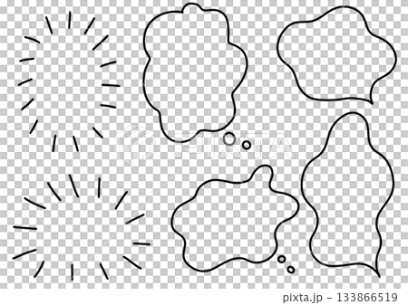 ゆるい手描きのふきだしセット(その二) 133866519