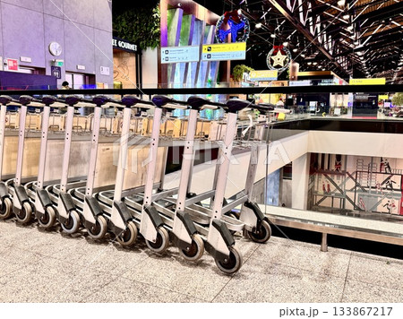 Airport luggage carts 133867217