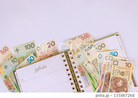 Polish money planner for budgeting in September to manage expenses 133867268