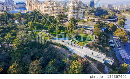 Vere  park in Tbilisi - sunny day of October 133867492