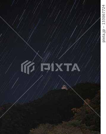 紅葉の金華山と星景写真 紅葉の金華山と星景写真 133867724