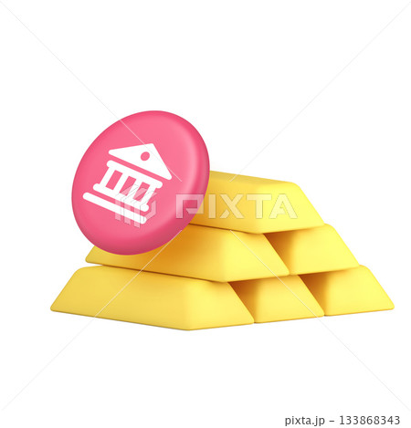 3d Realistic Icon Gold Bars Pyramid And Bank Symbol For Finance Wealth Investment 3d Realistic Icon Gold Bars Pyramid And Bank Symbol For Finance Wealth Investment 133868343
