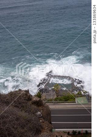 Detail of stairs to the Atlantic ocean, Tenerife, Spain Detail of stairs to the Atlantic ocean, Tenerife, Spain 133869634