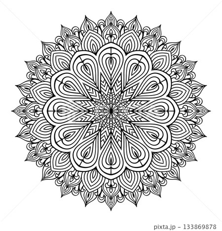 Mandala coloring page pattern art, floral doodle mandala for coloring pages interior 133869878