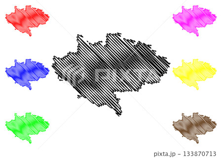 Siwan district (Bihar State, Saran division, Republic of India) map vector illustration, scribble sketch Siwan map Siwan district (Bihar State, Saran division, Republic of India) map vector illustration, scribble sketch Siwan map 133870713