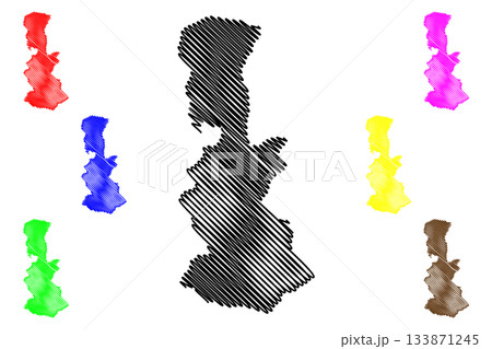 South Sikkim district (Sikkim State, Republic of India) map vector illustration, scribble sketch South Sikkim map 133871245