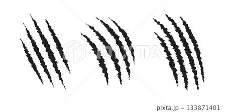 Scratch claw mark tiger bear paw icon. Animal lion slash claw vector wild monster shape design. Scratch claw mark tiger bear paw icon. Animal lion slash claw vector wild monster shape design. 133871401