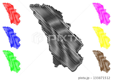 Suryapet district (Telangana State, Republic of India) map vector illustration, scribble sketch Suryapet map 133871512