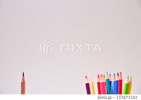 ビジネス 鉛筆 色鉛筆 仲間はずれのイメージ 133873102