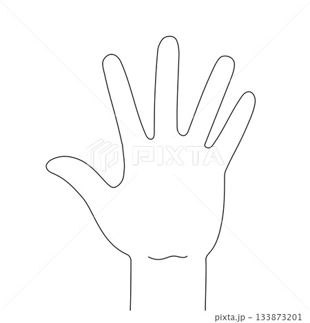 シンプルなハンドイラスト素材 133873201