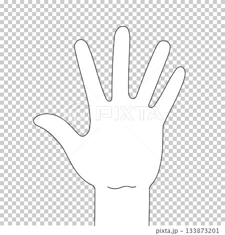 シンプルなハンドイラスト素材 133873201