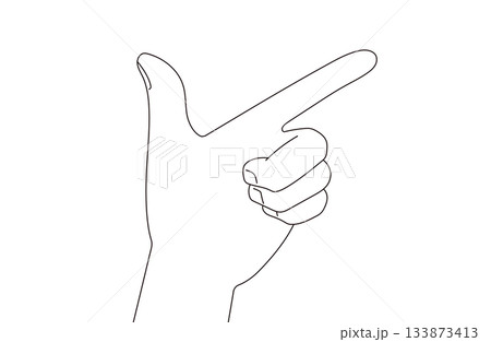 シンプルなハンドイラスト素材 133873413