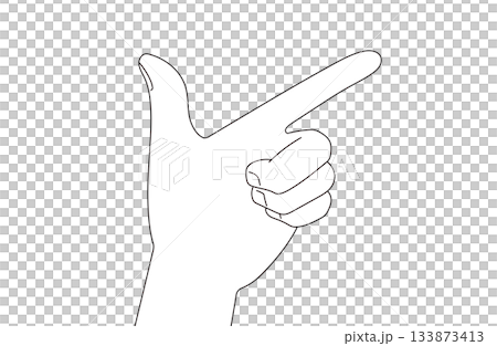 シンプルなハンドイラスト素材 133873413