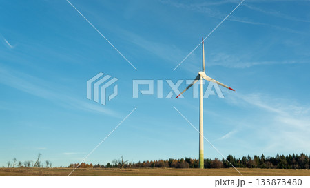 Wind Turbine on Field with Blue Sky Wind Turbine on Field with Blue Sky 133873480
