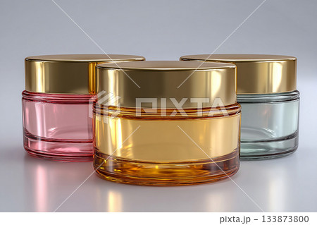 Luxury cosmetics. Packaging mockup. Makeup containers. Design element. 133873800