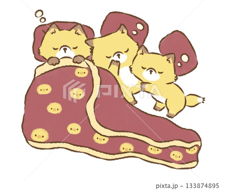 お昼寝するキツネさん お昼寝するキツネさん 133874895