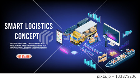 Smart Logistics Concept Modern Supply Chain Management Smart Logistics Concept Modern Supply Chain Management 133875236