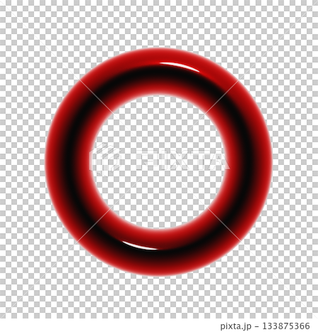 A plump, glossy 3D icon with a round ring. Illustration of a blood-red decorative element. A plump, glossy 3D icon with a round ring. Illustration of a blood-red decorative element. 133875366