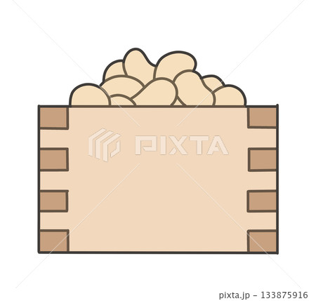 升に入った豆（真横）のイラスト 133875916