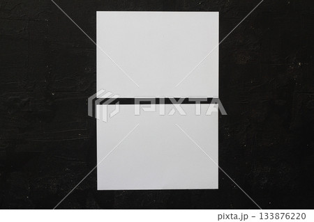 mock-ups paper on black background, white paper Blank portrait A4. brochure magazine. use banners products business cards to showcase your mock-ups paper on black background, white paper Blank portrait A4. brochure magazine. use banners products business cards to showcase your 133876220