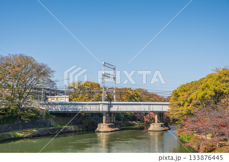 濠川に架かる京阪電鉄鉄橋 京都市伏見区 濠川に架かる京阪電鉄鉄橋 京都市伏見区 133876445