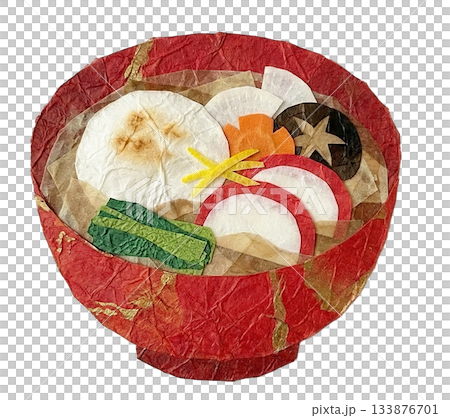 用和紙製作的 ozoni 剪紙插圖 133876701