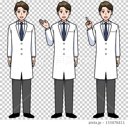 Smiling male doctor pose set 133876811