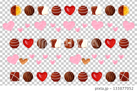 情人節裝飾套裝（3種巧克力，2種心型裝飾） 133877052