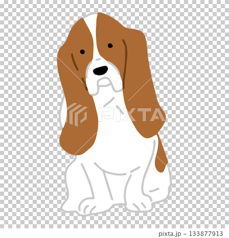 Basset Hound - Hand-drawn, relaxed dog illustration Basset Hound - Hand-drawn, relaxed dog illustration 133877913
