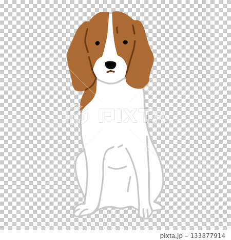 手繪比格犬放鬆插圖 手繪比格犬放鬆插圖 133877914