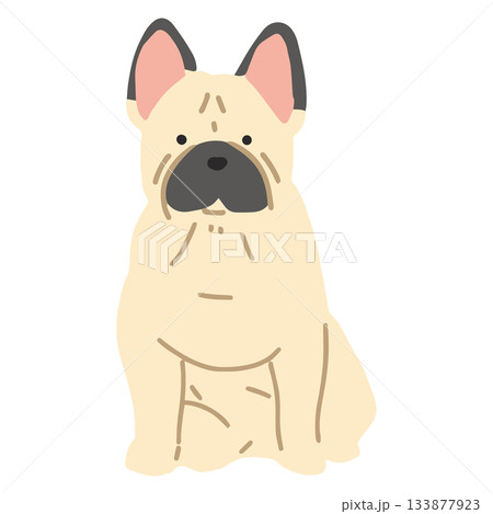フレンチ・ブルドッグ 手書き ゆるい犬イラスト フレンチ・ブルドッグ 手書き ゆるい犬イラスト 133877923