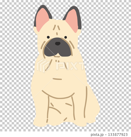 French Bulldog - Hand-drawn, relaxed dog illustration French Bulldog - Hand-drawn, relaxed dog illustration 133877923