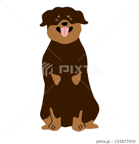 ロットワイラー 手書き ゆるい犬イラスト ロットワイラー 手書き ゆるい犬イラスト 133877930