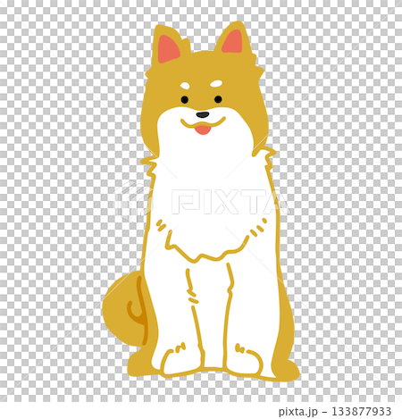 Shiba Inu hand-drawn relaxed dog illustration 133877933