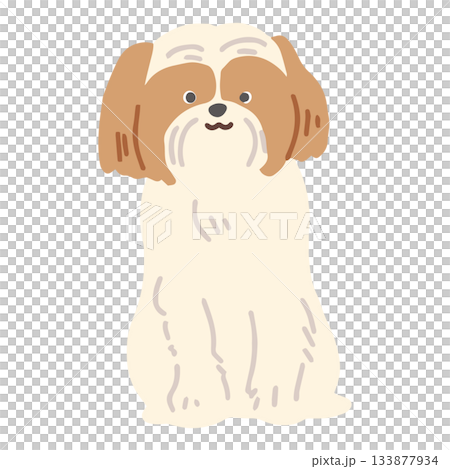 シーズー 手書き ゆるい犬イラスト シーズー 手書き ゆるい犬イラスト 133877934